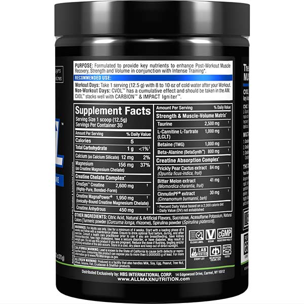 CVOL - MUSCLE RECOVERY - Allmax Nutrition