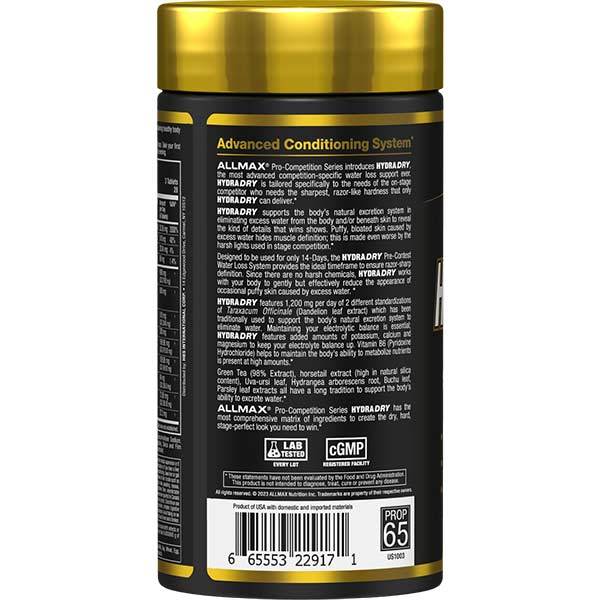 HYDRADRY Pre - Contest Water Loss System - Allmax Nutrition