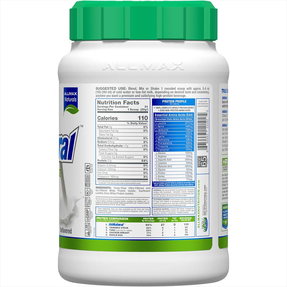 ALLMAX IsoNatural: Natural Pure Whey Protein Isolate