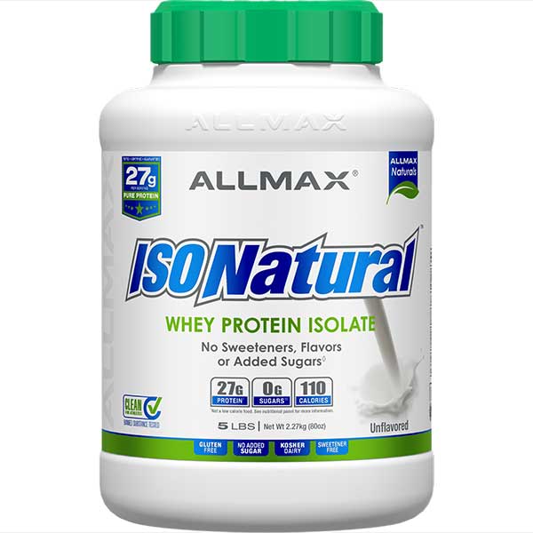 Isonatural: Natural Pure Whey Protein Isolate Powder - Allmax Nutrition