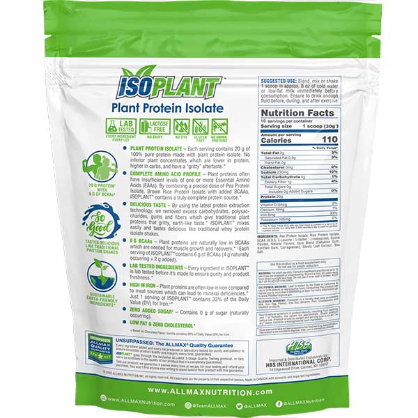 ISOPLANT Plant Protein Isolate - Allmax Nutrition