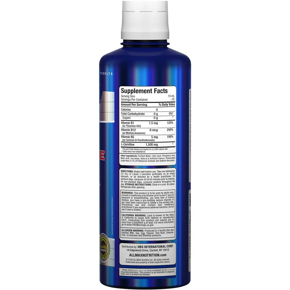 Blue supplement bottle with white label on a white background