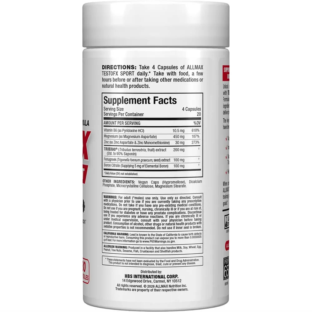 Allmax TestoFX Sport: Boost Free Testosterone
