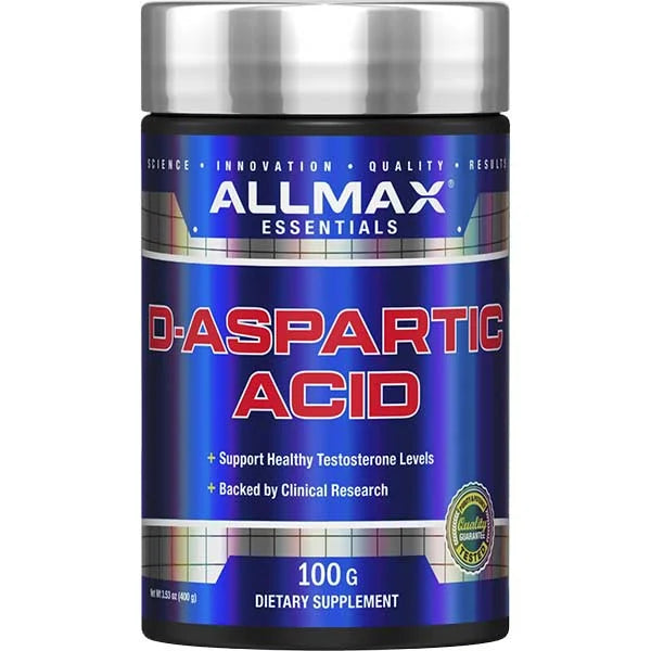 ALLMAX D-Aspartic Acid testosterone booster for natural muscle strength and vitality support.