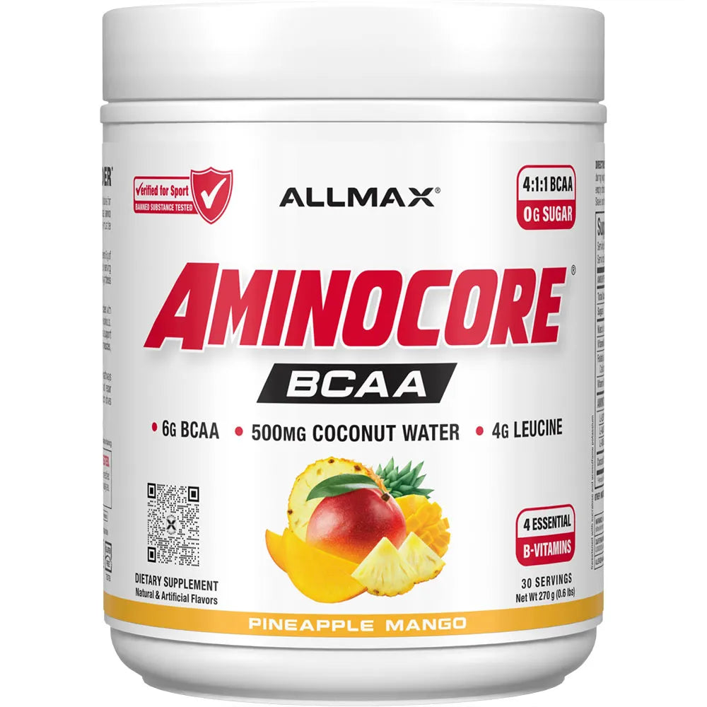 Aminocore white label tub in a white background