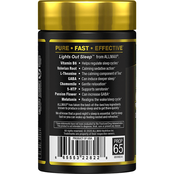 Lights Out Sleep. Sleep Aid Supplement - Allmax Nutrition