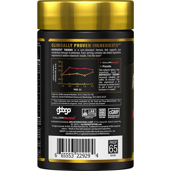 Rapidcuts Thermo: Stimulant - Free Fat Burner - Allmax Nutrition
