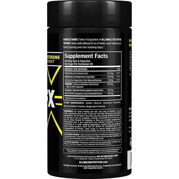 TESTOFX SPORT: BOOST FREE TESTOSTERONE - Allmax Nutrition