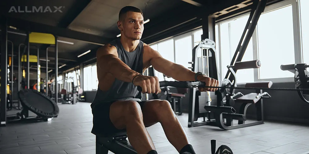 a man using a rowing machine