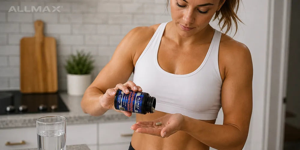 a woman taking allmax yohimbine+