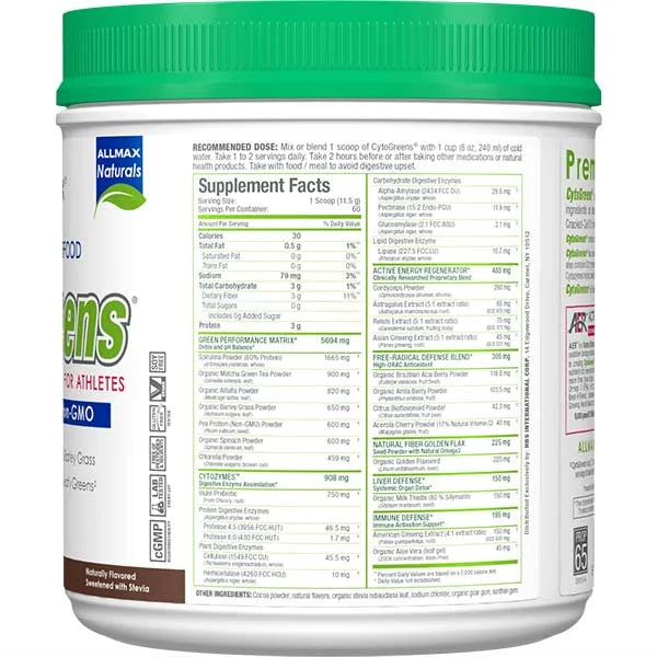 Supplement container with label showing supplement facts and branding
