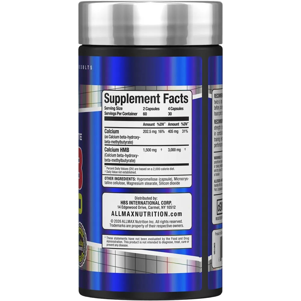 SFP Allmax HMB supplement bottle in a white background