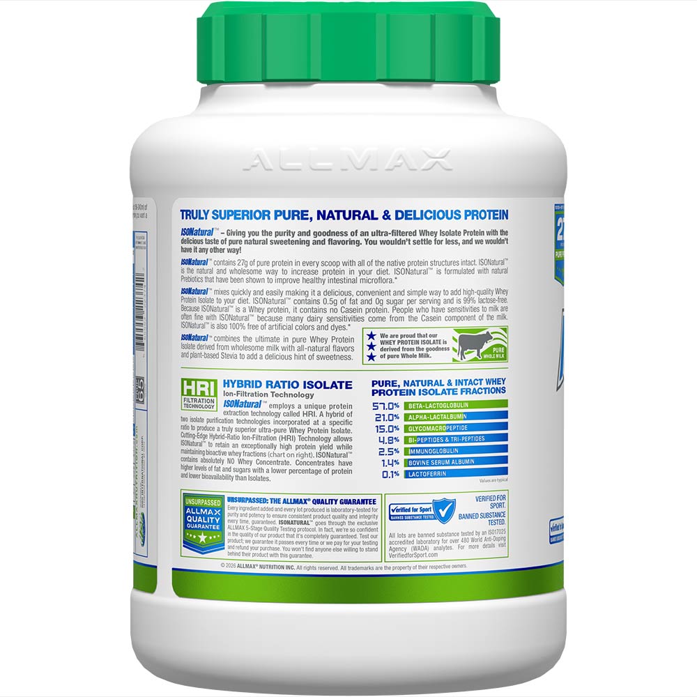 ALLMAX IsoNatural: Natural Pure Whey Protein Isolate