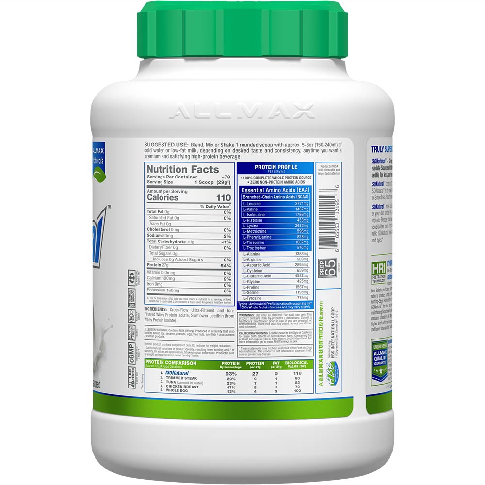 ALLMAX IsoNatural: Natural Pure Whey Protein Isolate