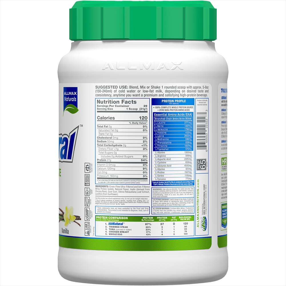 ALLMAX IsoNatural: Natural Pure Whey Protein Isolate