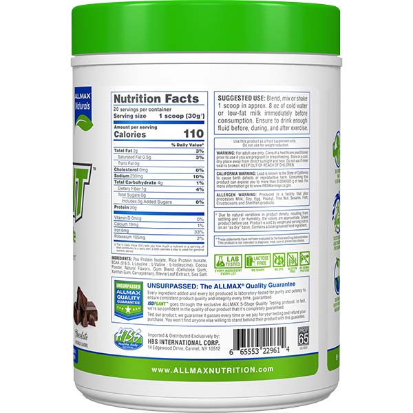 ISOPLANT Plant Protein Isolate - Allmax Nutrition