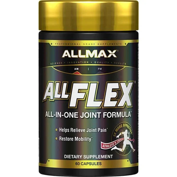 ALLMAX ALLFLEX joint formula capsules help relieve joint pain and restore mobility for active individuals.