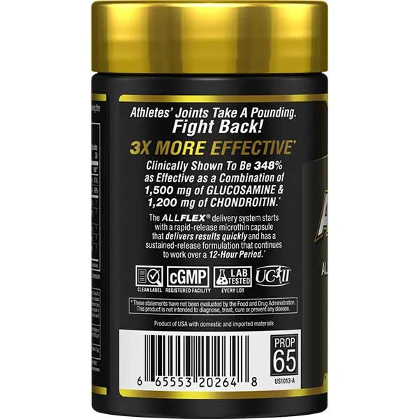 ALLMAX ALLFLEX joint support supplement left view for advanced joint mobility and recovery.