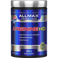 ALLMAX Arginine HCl 400g supplement supports protein synthesis and helps improve total exercise capacity.
