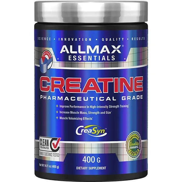 Allmax Essentials Creatine Pharmaceutical Grade 400g for increased strength and muscle volume.