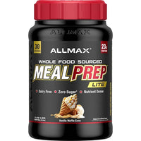 ALLMAX Meal Prep Lite Vanilla Waffle Cone offers 23g of protein in a dairy-free whole food supplement.