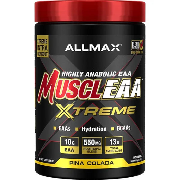 Allmax MuscleEAA Xtreme in Lime Margarita flavour provides 13g of total amino acids for enhanced muscle recovery.