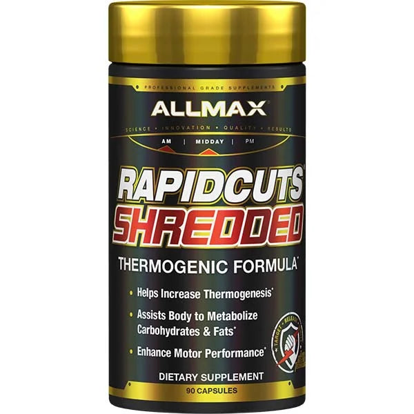 ALLMAX Rapidcuts Shredded thermogenic formula capsules for increased thermogenesis and fat metabolism.