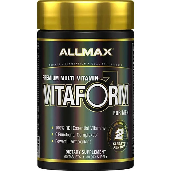Vitaform for Men multivitamin provides 100% RDI essential vitamins and antioxidant support for active health.