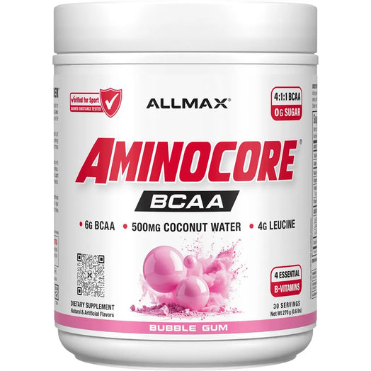 Aminocore white label tub in a white background