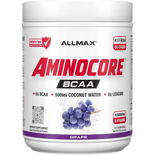 Aminocore white label tub in a white background