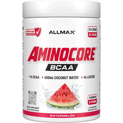Aminocore white label tub in a white background