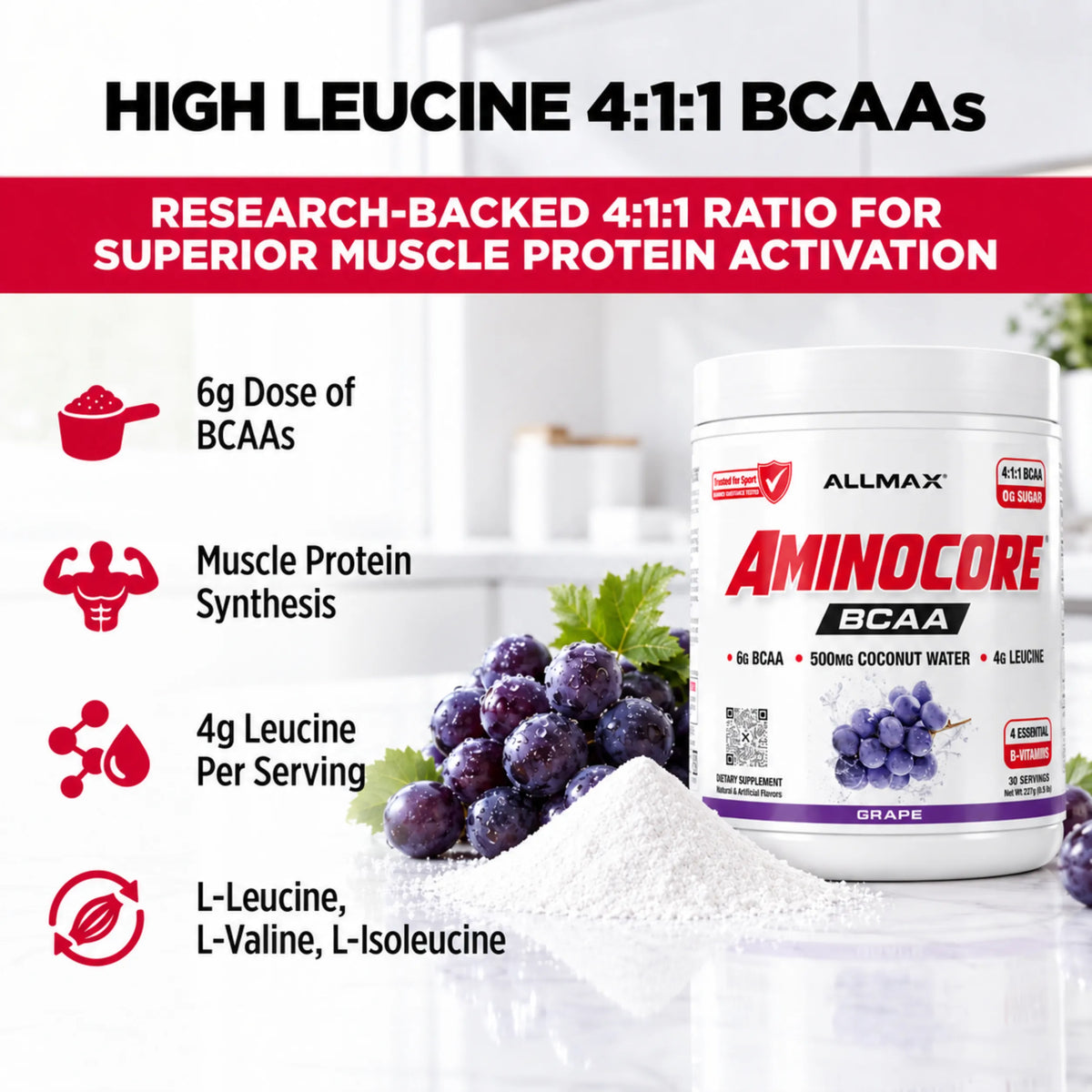 Allmax Aminocore: BCAA Supplement Powder